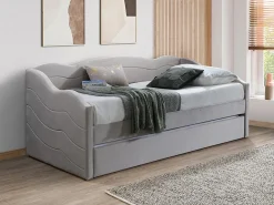 Sofá cama LENVIA 2 x 90 x 190 cm en terciopelo color^Vente-unique Clearance