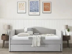 Vente-unique Cama Terciopelo|Cama Diván|Sofá cama MATHILDE con cama nido, 2 x 90 x 190 cm, terciopelo