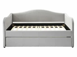Vente-unique Cama Terciopelo|Cama Diván|Sofá cama MATHILDE con cama nido, 2 x 90 x 190 cm, terciopelo
