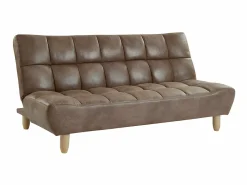 Vente-unique Sofá cama modulable microfibra - marrón ESTEBAN Marru00f3n Clearance