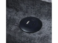 ModernLuxe Sofá cama multifuncional - respaldo ajustable - reposabrazos con bandas luminosas LED - Puerto USB/Type-C - Gris claro Sale