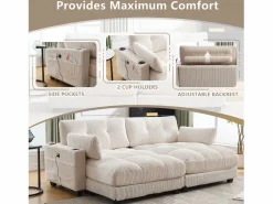 Sofá cama multifuncional de 1 plaza (salón/diván/sillón) - Puertos USB + almacenamiento - Ecológico - Ideal para estudios^ Best