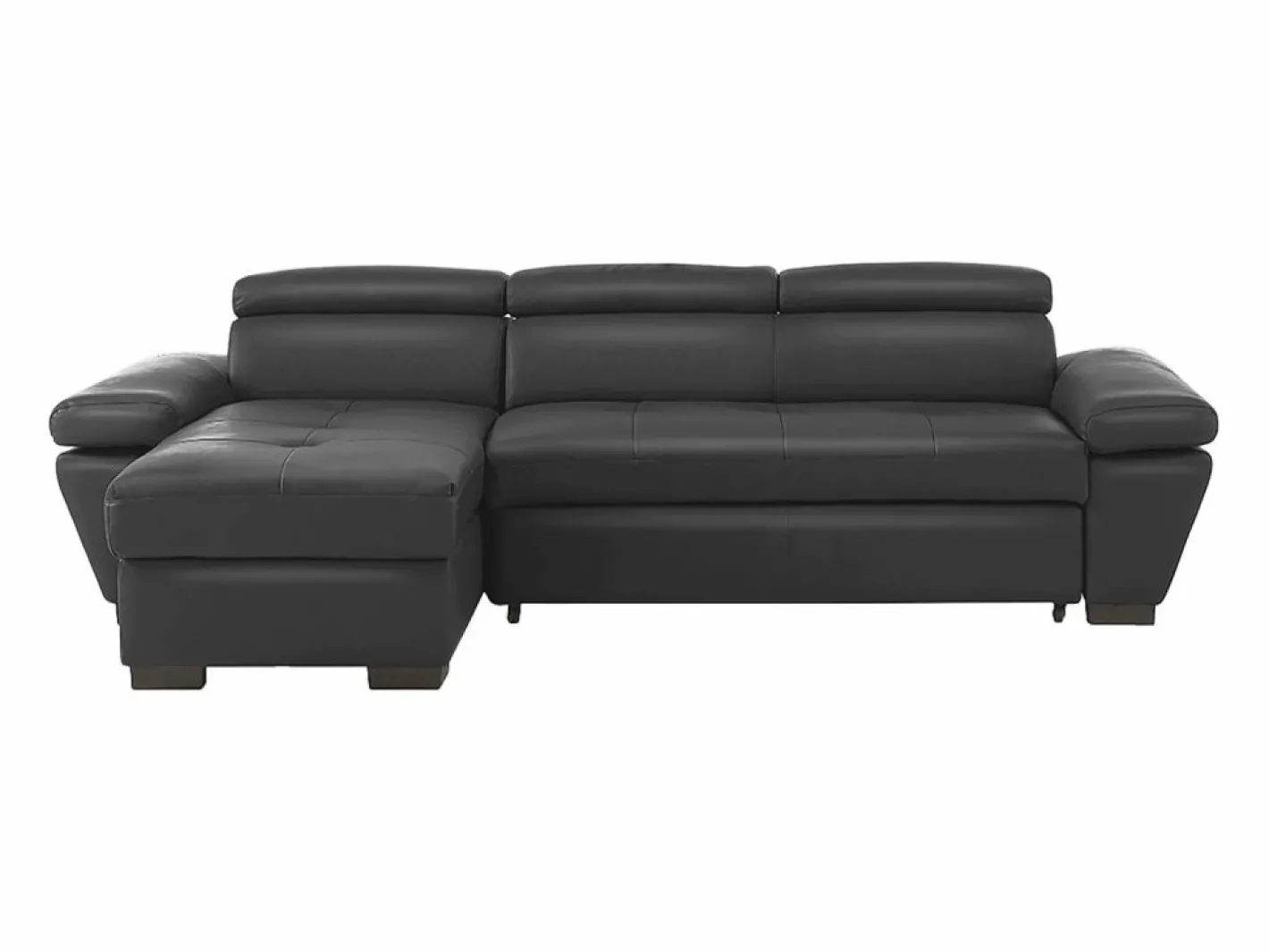 Sofá cama ángulo izquierdo bimateria piel JONOVA Antracita^LINEA SOFA Online