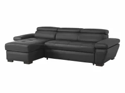 Sofá cama ángulo izquierdo bimateria piel JONOVA Antracita^LINEA SOFA Online