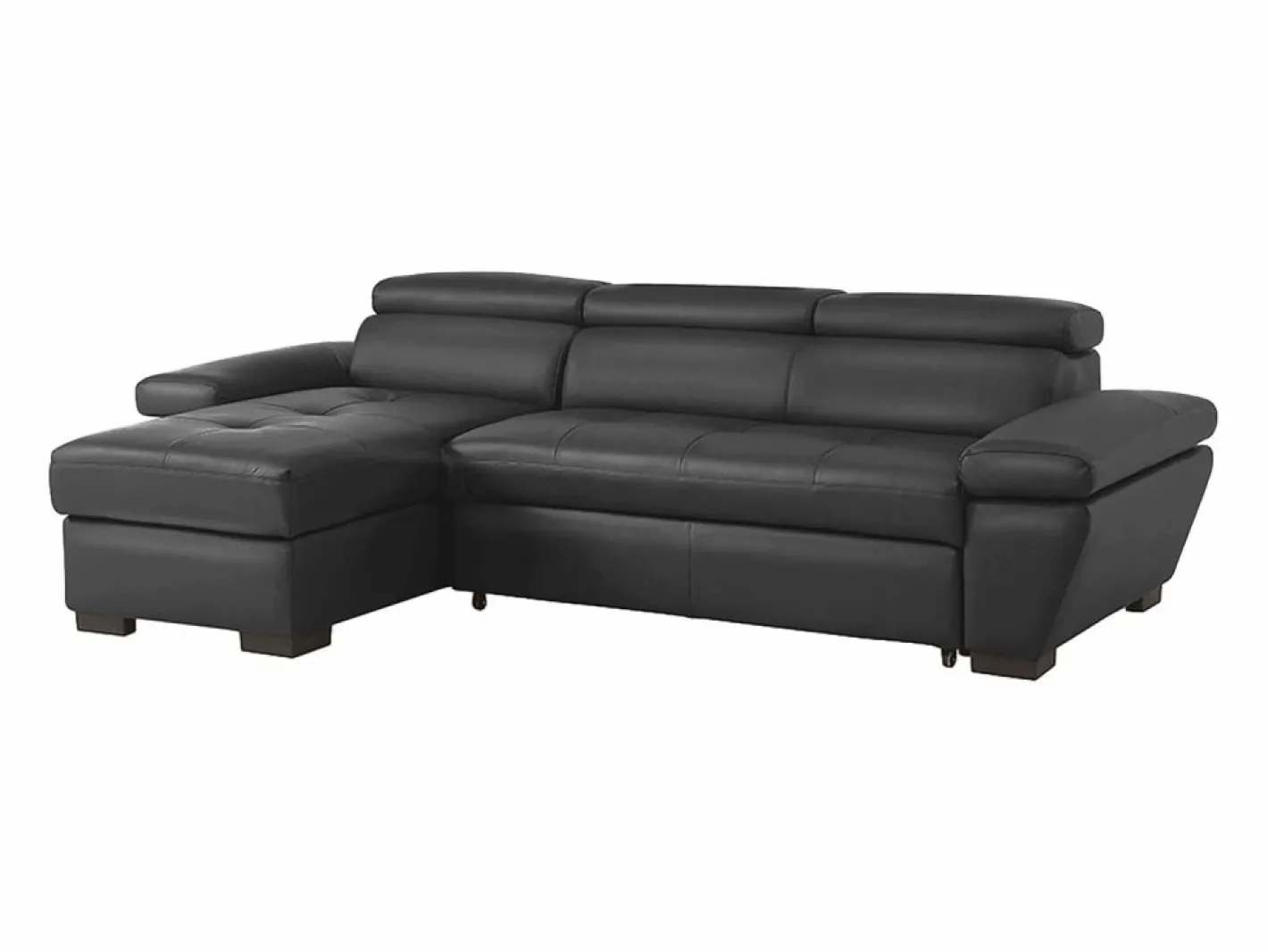 Sofá cama ángulo izquierdo bimateria piel JONOVA Antracita^LINEA SOFA Online