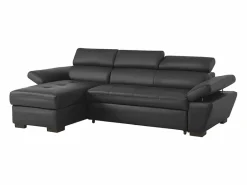 Sofá cama ángulo izquierdo bimateria piel JONOVA Antracita^LINEA SOFA Online