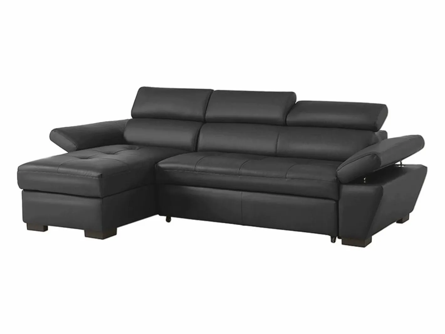 Sofá cama ángulo izquierdo bimateria piel JONOVA Antracita^LINEA SOFA Online