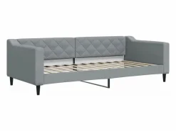 Clicnbuy Sofá cama nido con cajones tela claro 90x200 cm Gris