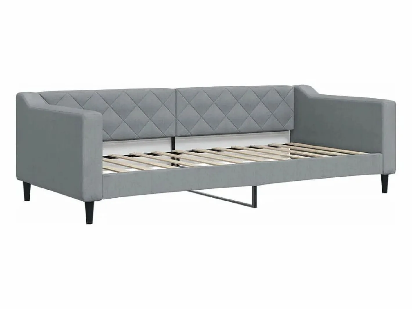 Clicnbuy Sofá cama nido con cajones tela claro 90x200 cm Gris