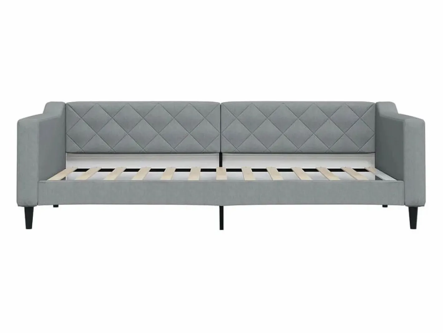 Clicnbuy Sofá cama nido con cajones tela claro 90x200 cm Gris
