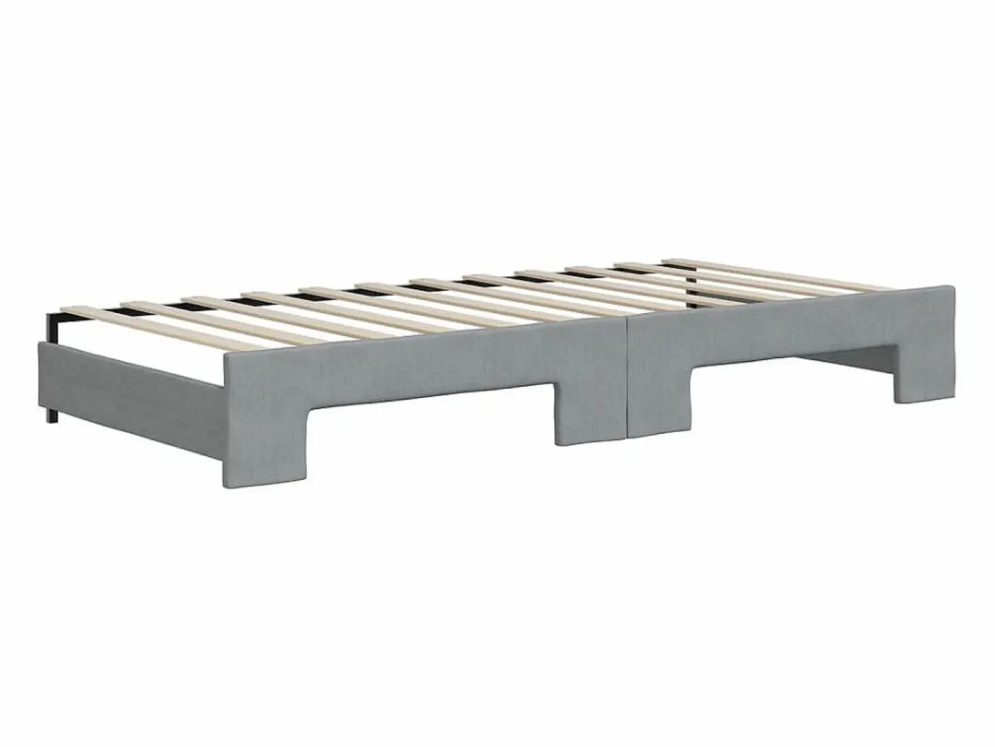 Clicnbuy Sofá cama nido con cajones tela claro 90x200 cm Gris