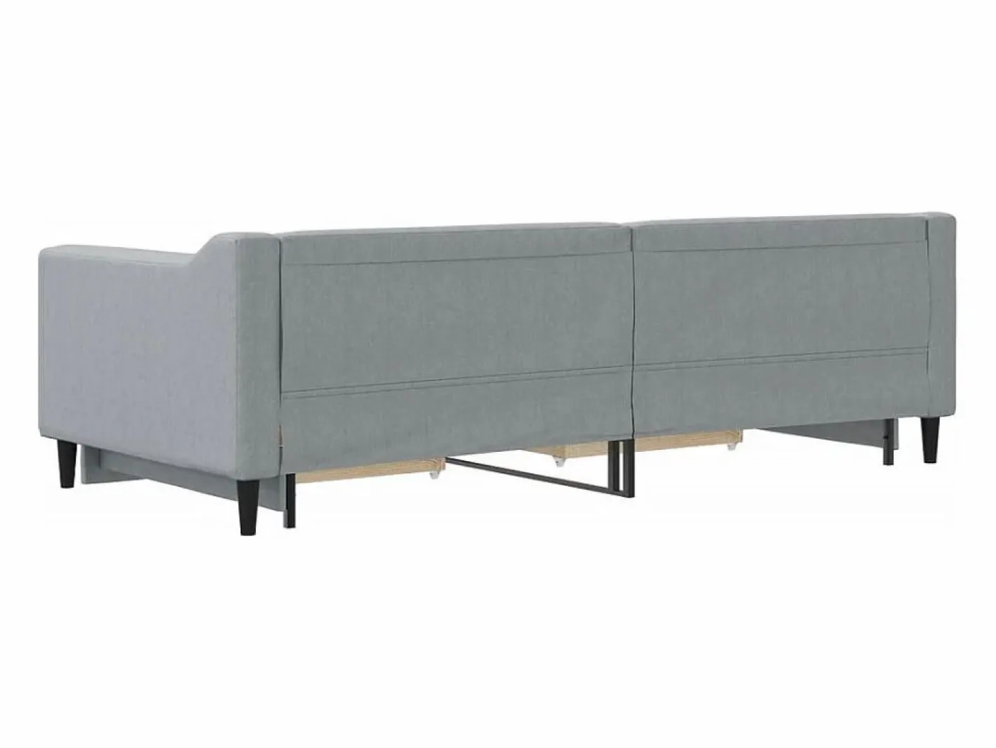 Clicnbuy Sofá cama nido con cajones tela claro 90x200 cm Gris