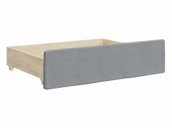 Clicnbuy Sofá cama nido con cajones tela claro 90x200 cm Gris
