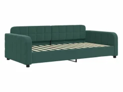 Clicnbuy Cama Diván|Cama Nido|Sofá cama nido con cajones terciopelo oscuro 100x200 cm