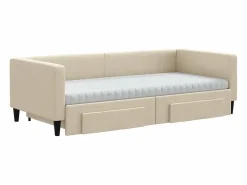 Clicnbuy Sofá cama nido con cajones tela color 90x200 cm Crema Best