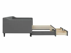 Sofá cama nido con cajones tela oscuro 90x190 cm^vidaxl New