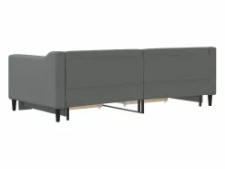 Sofá cama nido con cajones tela oscuro 90x190 cm^vidaxl New