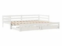 Sofá cama nido con cajones madera maciza pino blanca 90x190 cm^Clicnbuy Online
