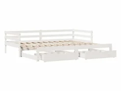 Sofá cama nido con cajones madera maciza pino blanca 90x190 cm^Clicnbuy Online