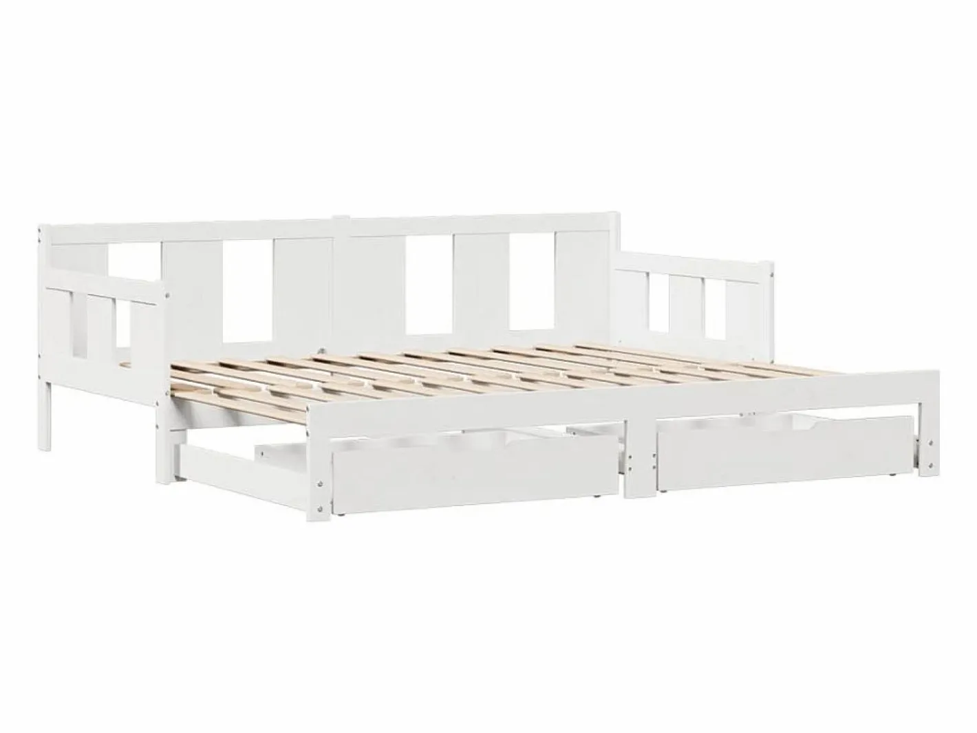 Clicnbuy Sofá cama nido con cajones madera maciza pino blanca 90x190 cm Blanco Best