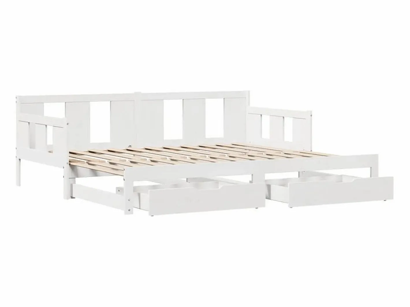 Clicnbuy Sofá cama nido con cajones madera maciza pino blanca 90x190 cm Blanco Best