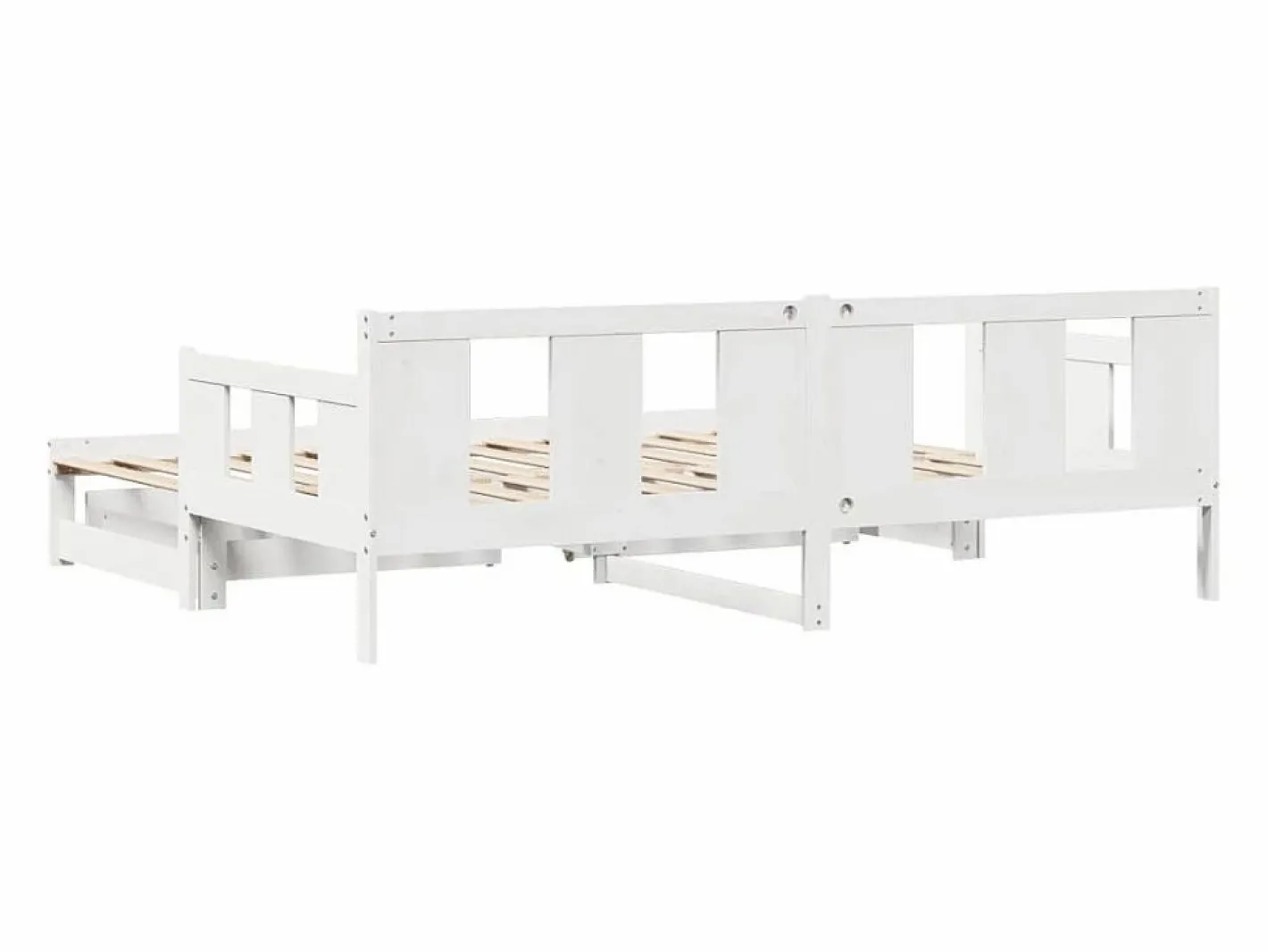 Clicnbuy Sofá cama nido con cajones madera maciza pino blanca 90x190 cm Blanco Best