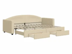 Clicnbuy Sofá cama nido con cajones tela color 80x200 cm Crema Online