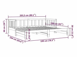 vidaxl Cama Nido|Sofá cama nido madera maciza de pino 80x200 cm