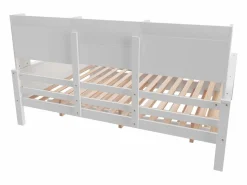 ModernLuxe Sofá cama nido 140x200 cm - Cama nido 90x190 cm - con almacenamiento - somier de láminas - pino macizo - (colchón no incluido) Blanco Hot