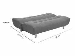 Miliboo Sofá cama nórdico 3 plazas de borreguillo y madera clara YUMI Blanco Discount