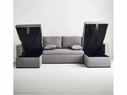Sofá cama panorámico de 4 plazas en tela^Sweeek Clearance