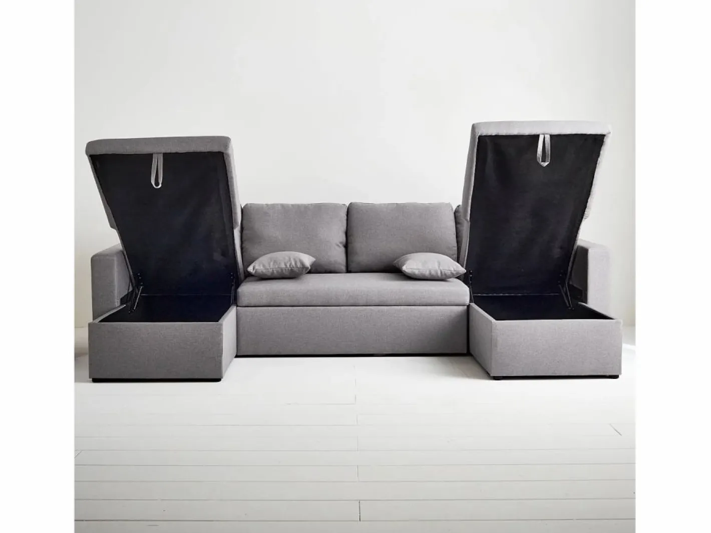 Sofá cama panorámico de 4 plazas en tela^Sweeek Clearance