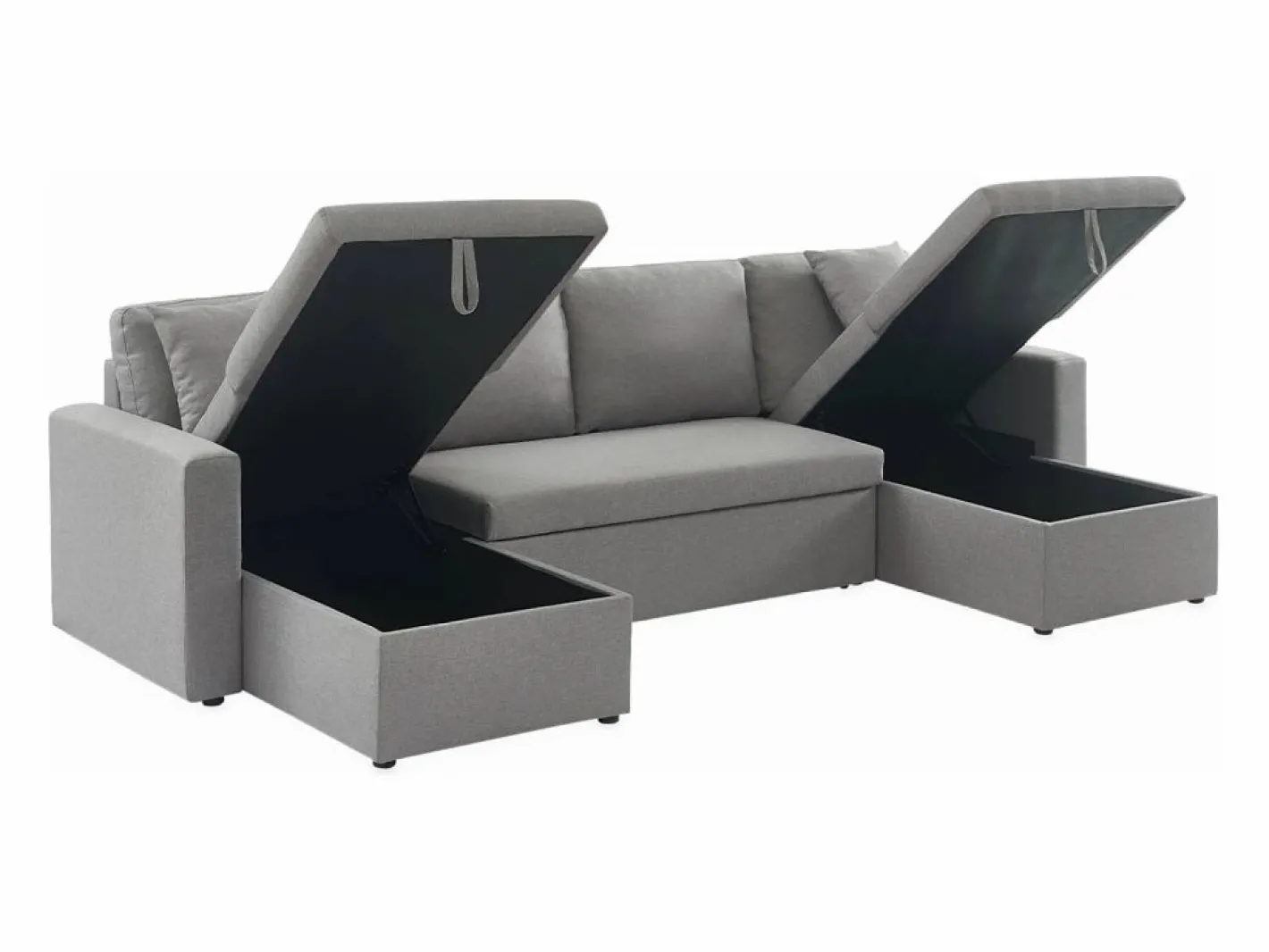 Sofá cama panorámico de 4 plazas en tela^Sweeek Clearance
