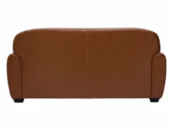 Miliboo Sofá Vintage|Sofá cama 3 plazas de piel marrón CLUB