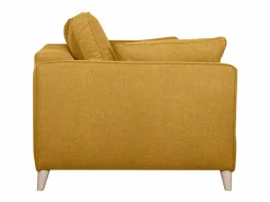 Miliboo Sofá cama 3 plazas nórdico comino con colchón de 10 cm PAPEL Amarillo