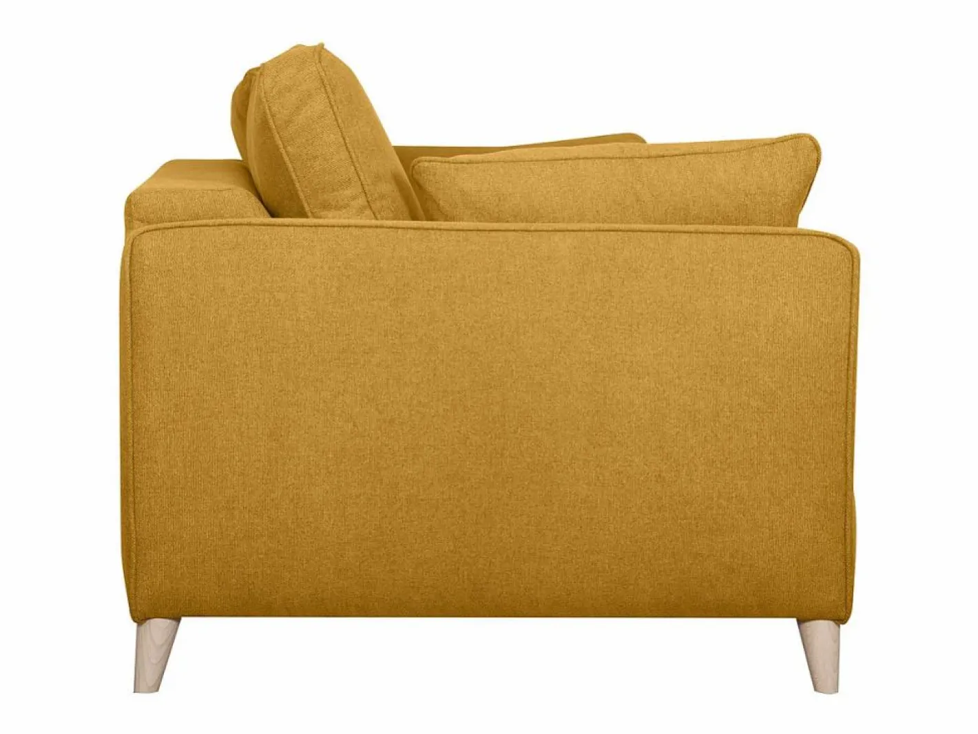 Miliboo Sofá cama 3 plazas nórdico comino con colchón de 10 cm PAPEL Amarillo