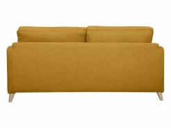 Miliboo Sofá cama 3 plazas nórdico comino con colchón de 10 cm PAPEL Amarillo