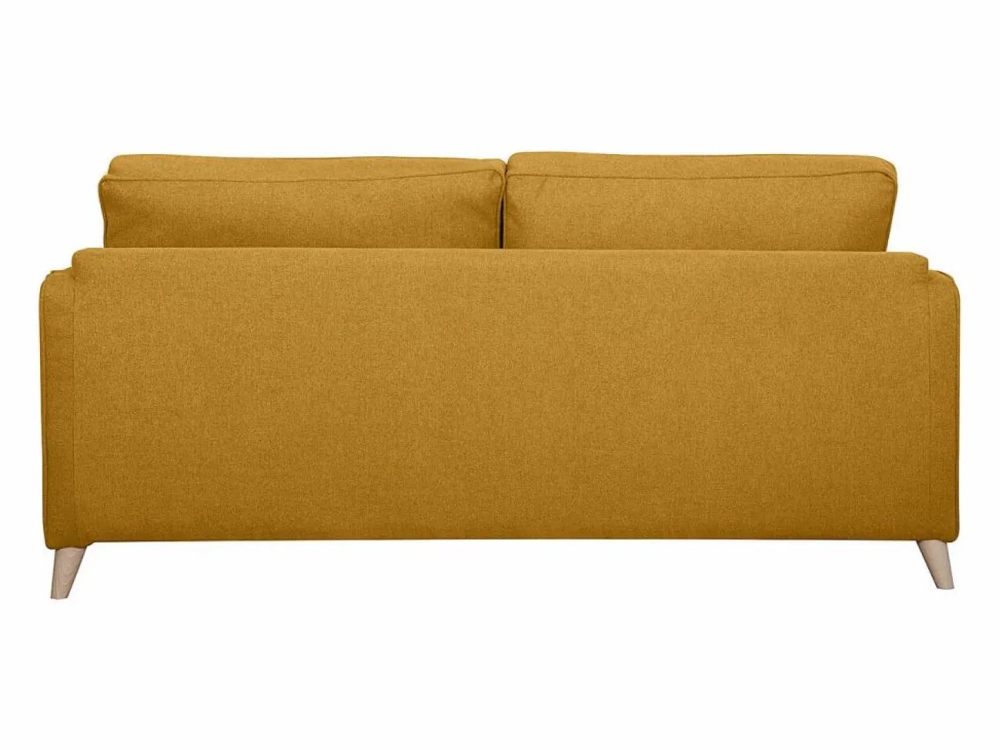 Miliboo Sofá cama 3 plazas nórdico comino con colchón de 10 cm PAPEL Amarillo