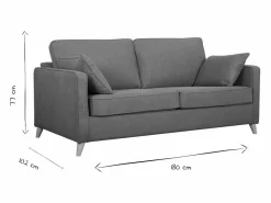 Miliboo Sofá cama 3 plazas nórdico comino con colchón de 10 cm PAPEL Amarillo