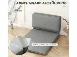 Sofá cama plegable 3 en 1 con tejido de terciopelo, hasta 240 kg, (120x275x10 cm) Gris claro Clearance