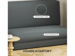 Sillón Cama|Sofá cama plegable 3 en 1, funda de terciopelo, espuma gruesa, oscuro (270 x 138 x 10 cm)