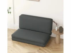 Sillón Cama|Sofá cama plegable 3 en 1, funda de terciopelo, espuma gruesa, oscuro (270 x 138 x 10 cm)