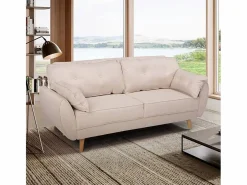 Modus Sofa Sofá cama reclinable de diseño nórdico clic clac 3 plazas en tejido Fortaleza - Beige Discount