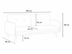 Modus Sofa Sofá Escandinavo|Sofá cama reclinable de diseño nórdico clic clac 3 plazas tejido Merida -