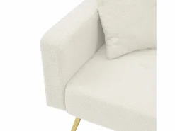 Hauss Spole Sofá cama recto de 2 plazas en sherpa blanca, respaldo abatible en 3 posiciones - 175x64x72cm Blanco Hot