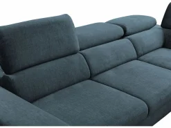 Sofá cama rinconera de tela verde azulado - Ángulo derecho - SEPINA de Pascal Morabito^Vente-unique Outlet