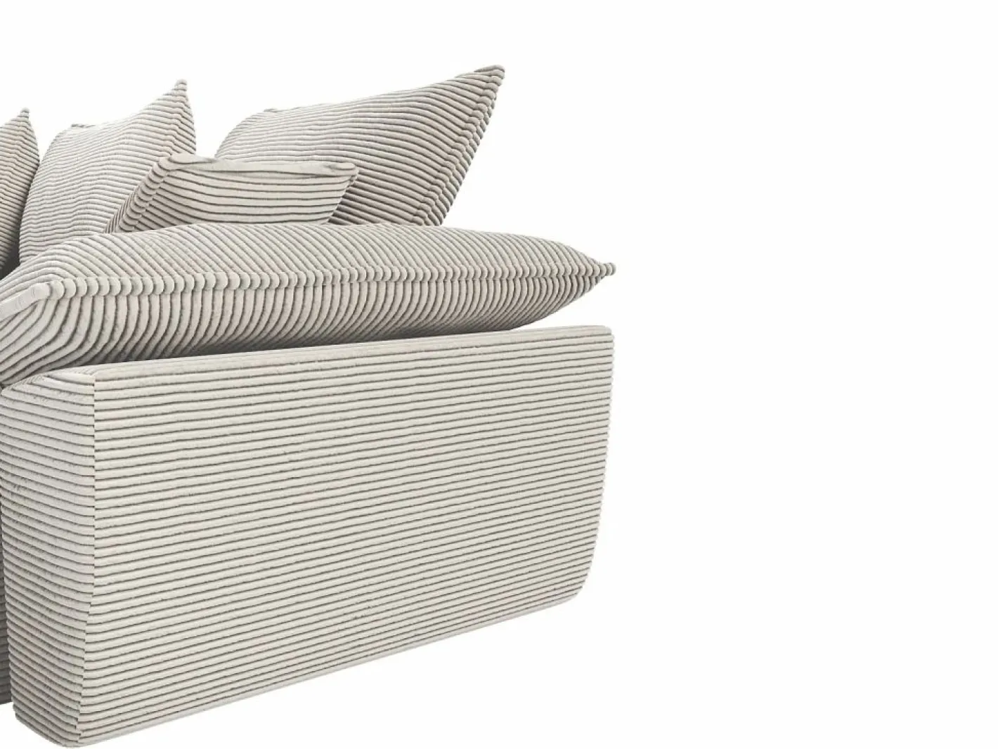 Vente-unique Sofá cama rinconera derecha de pana cerma de estilo charme francés vintage GUILLERMO Gris claro Clearance