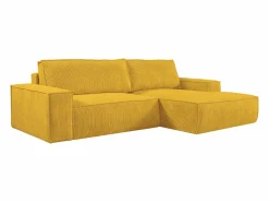 Vente-unique Sofá cama rinconera derecha de pana AMELIA Amarillo Discount
