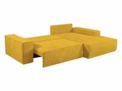 Vente-unique Sofá cama rinconera derecha de pana AMELIA Amarillo Discount