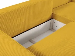 Vente-unique Sofá cama rinconera derecha de pana AMELIA Amarillo Discount